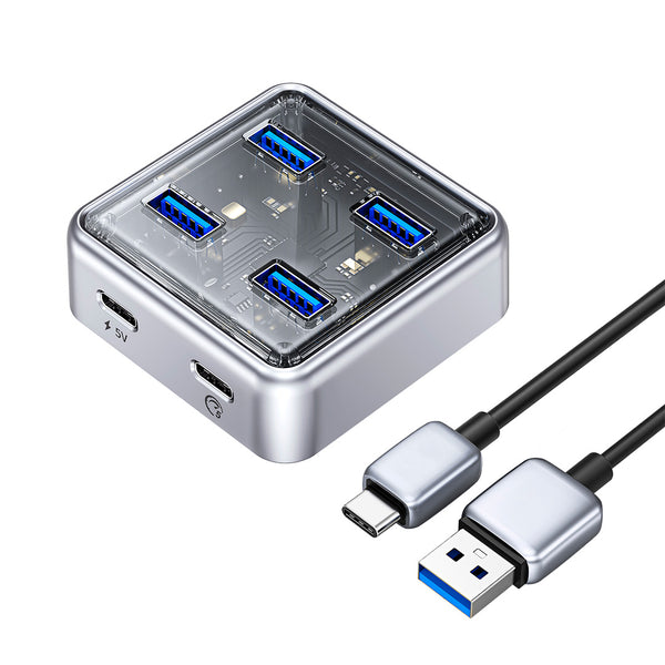 Hub USB, 4 USB 3.0 , (Input Tipo C 5v) con cable de 0.5mt ORICO-XHJ4U-U3 (Cubo)