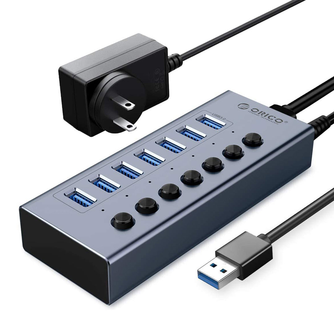 Hub USB, 7 USB 3.0 ORICO-BT2U3-7AB-US-GY-BP – Orico Colombia
